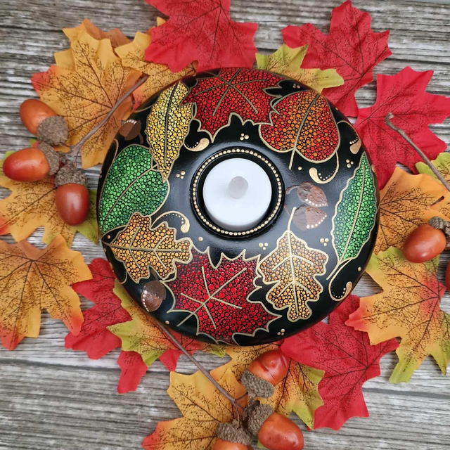 Autumn Leaf Tealight Holder 
