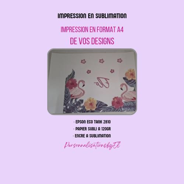Impression feuille sublimation A4 
