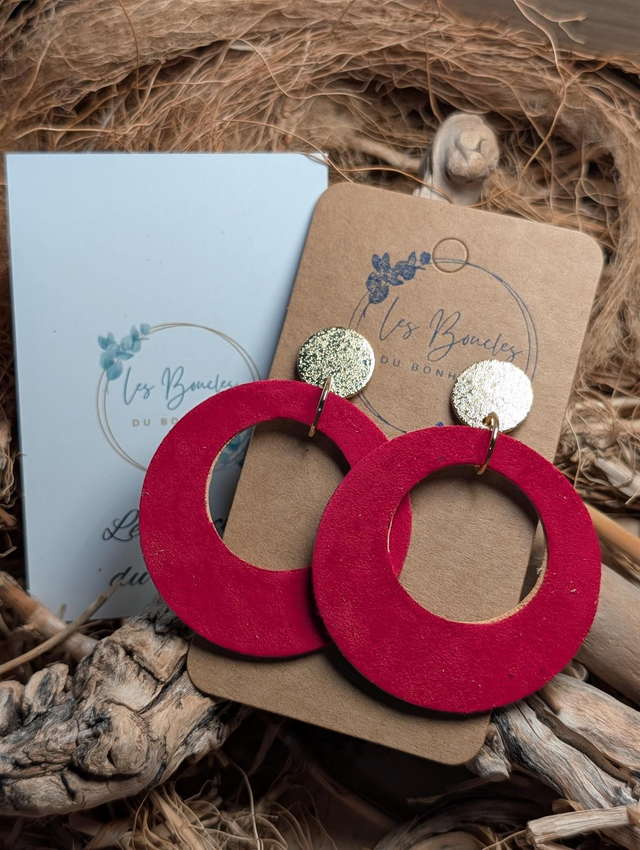 Boucles d'oreilles Années 80/90 Moon fushia x036