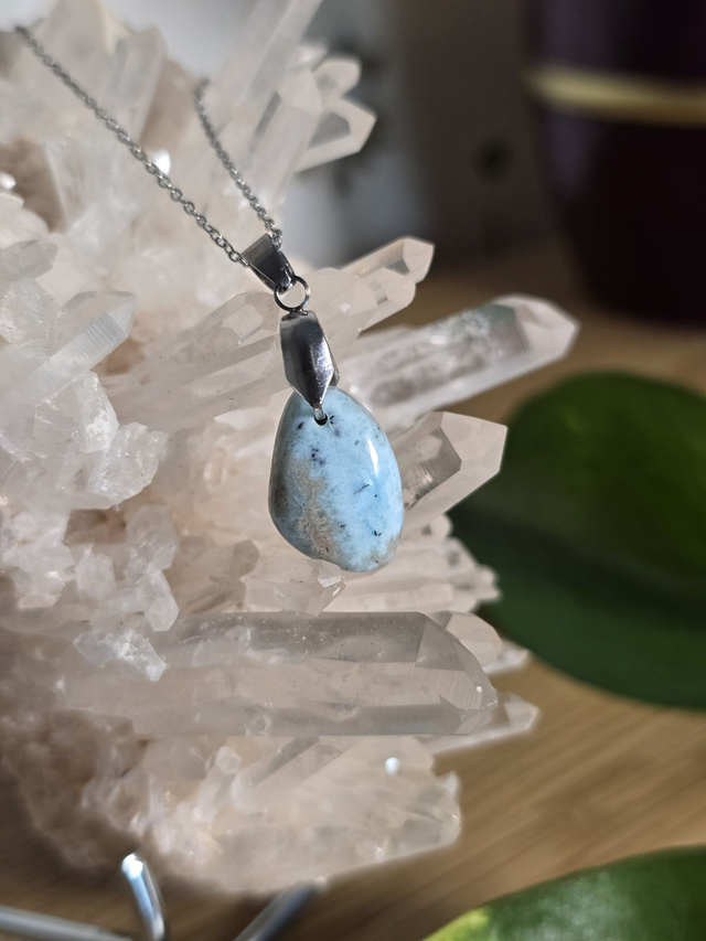 Pendentif en Larimar (Qualité A+), sans cerclage