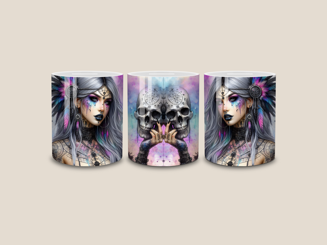 Girl mit Skull