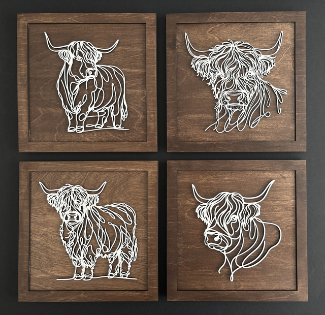 Highland Cow Line Art
