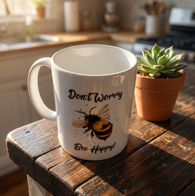 Don't Worry, Bee Happy - 11oz Mug