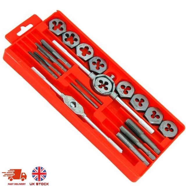 20PC TAP AND DIE SET METRIC WRENCH CUTS M3-M12 BOLTS ENGINEERS KIT IN STORAGE