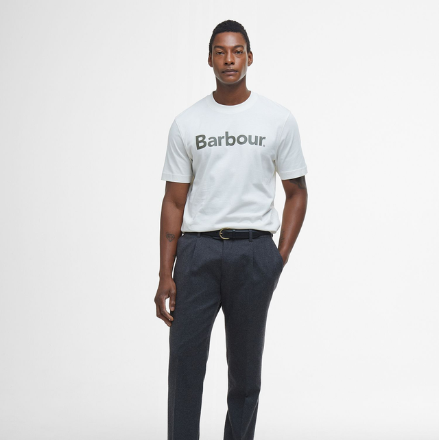 Barbour Logo Relaxed T-Shirt Antique White
