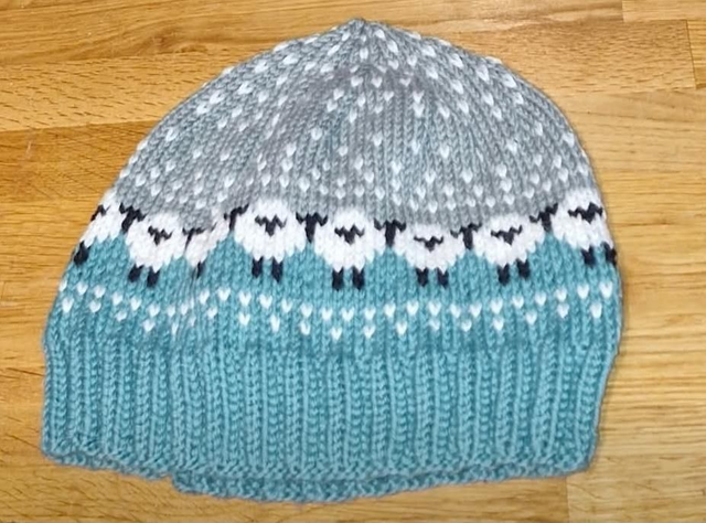 Hand Knitted Sheep Hat Adult