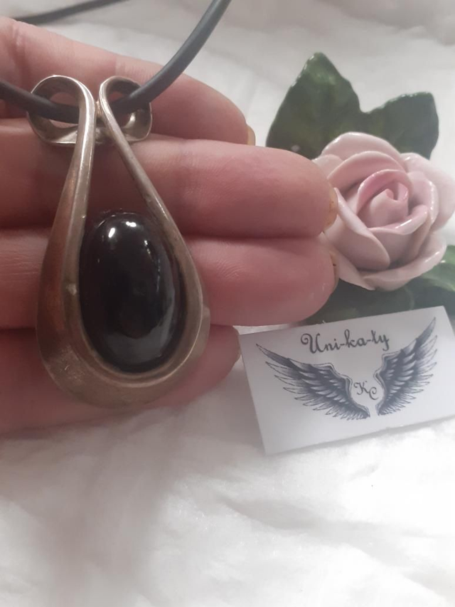 Silberanhänger riesig mit großen Onix