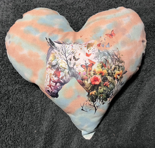 Hand Tie dye cushion with horse