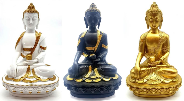 Statue Résine Bouddha & Bol

