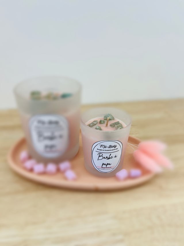 Bougie Aventurine : Barbe à papa