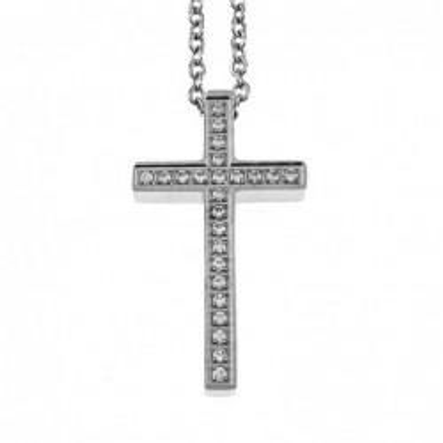 Collana uomo con croce in acciaio