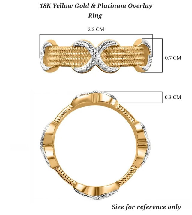 Platinum & 18K Yellow Gold Overlay Ring.
