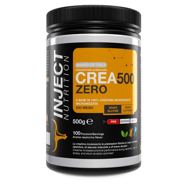 CREA500 ZERO Creatina Monoidrato (500 Grammi) INJECT NUTRITION