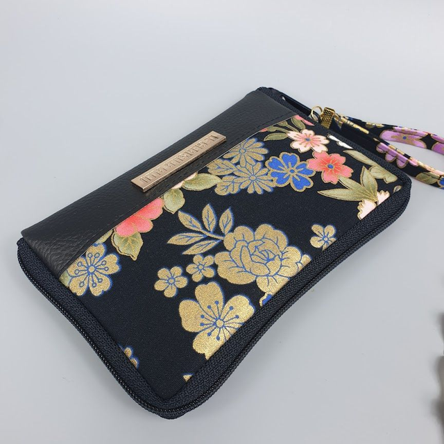 Portefeuille court zippé "Kanako" rouge & simili cuir