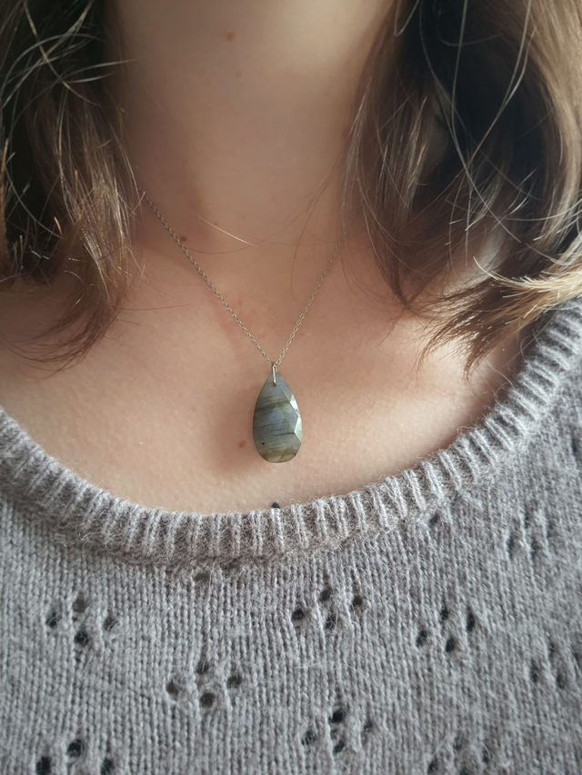 Collier Aurore argenté - Labradorite