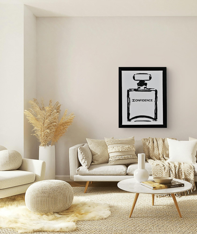 Confidence BLACK paint on white