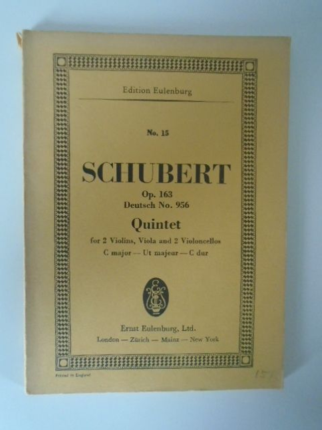 Schubert Quintet C Major op 163 no 15 Edition Eulenburg