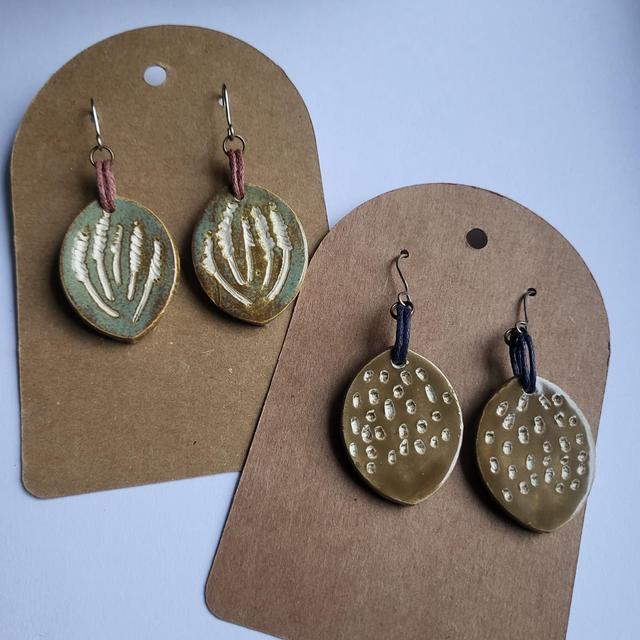 Autumn Leaf Drop Earrings - Ochre