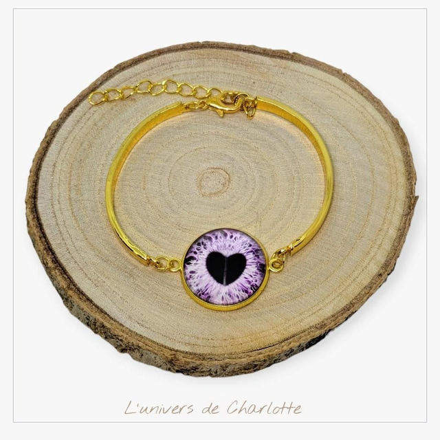 Bracelet &quot;Violet&quot; coeur acier C-02