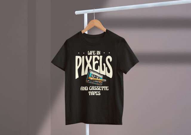 Life In Pixels And Cassette Tapes Retro Life Vintage Fun. Leben in Pixeln und Kassetten Retro-Leben Vintage-Spaß