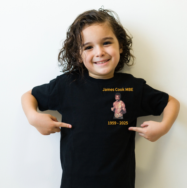 James Cook MBE remembrance kids sizes available crewneck T-shirt