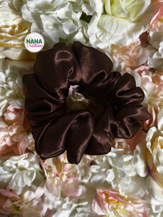 Chouchou Satin - Chocolat – Fait main