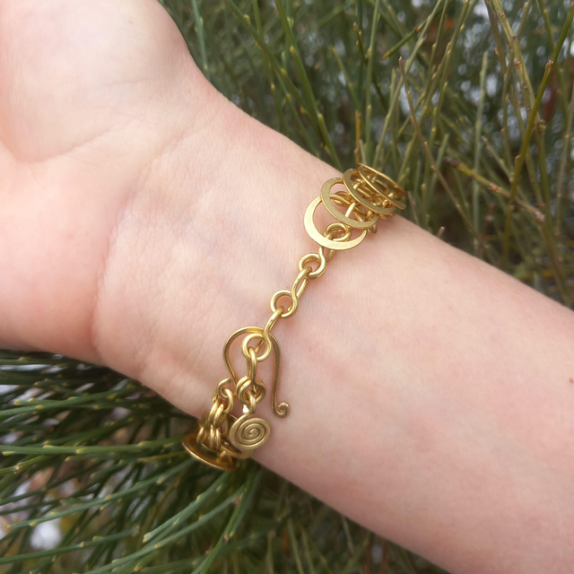 Bracelet 7 Laiton & Verte