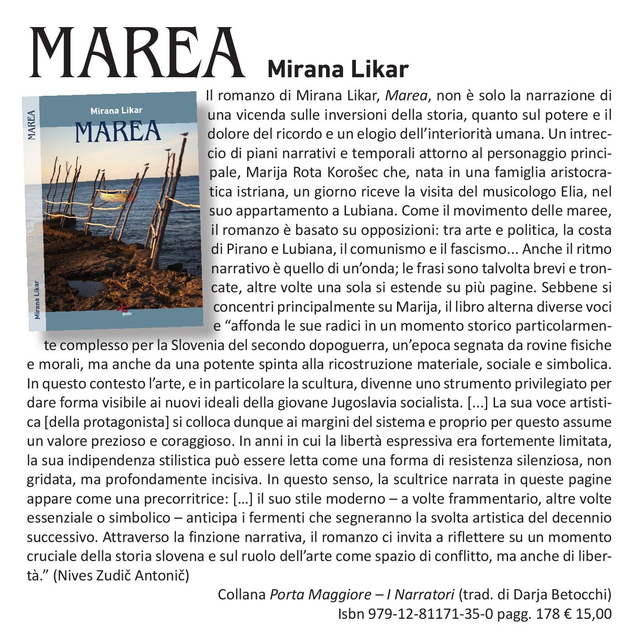 Mirana Likar, "MAREA", qudulibri 2025 (trad. di Darja Betocchi)