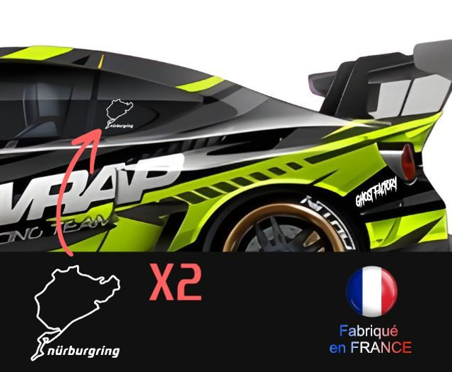 Stickers circuit NURBURGRING autocollant 10CM