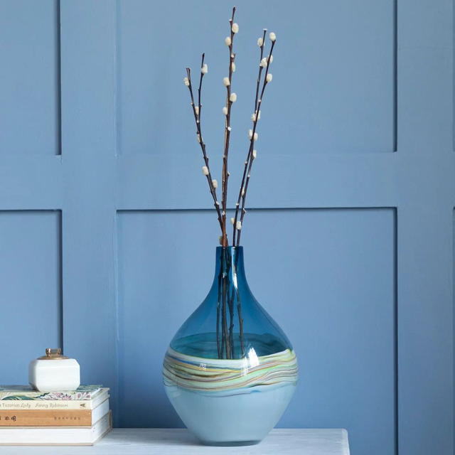 Rhian Round Hand-Blown Vase Agate