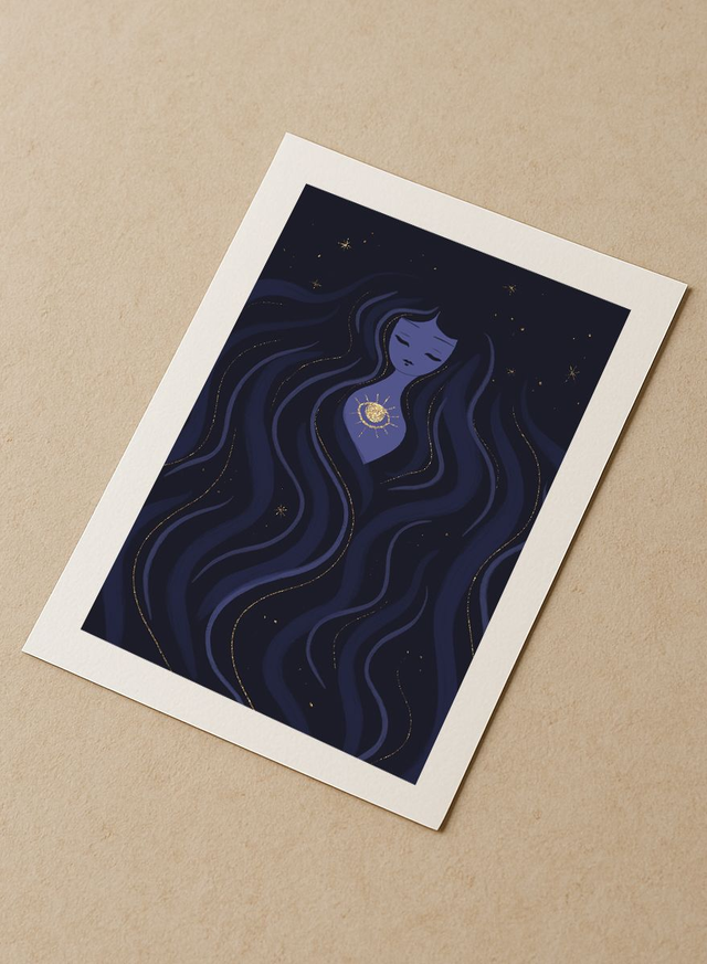 L'Oeil du Coeur - Tirage d'art rehaussé de doré