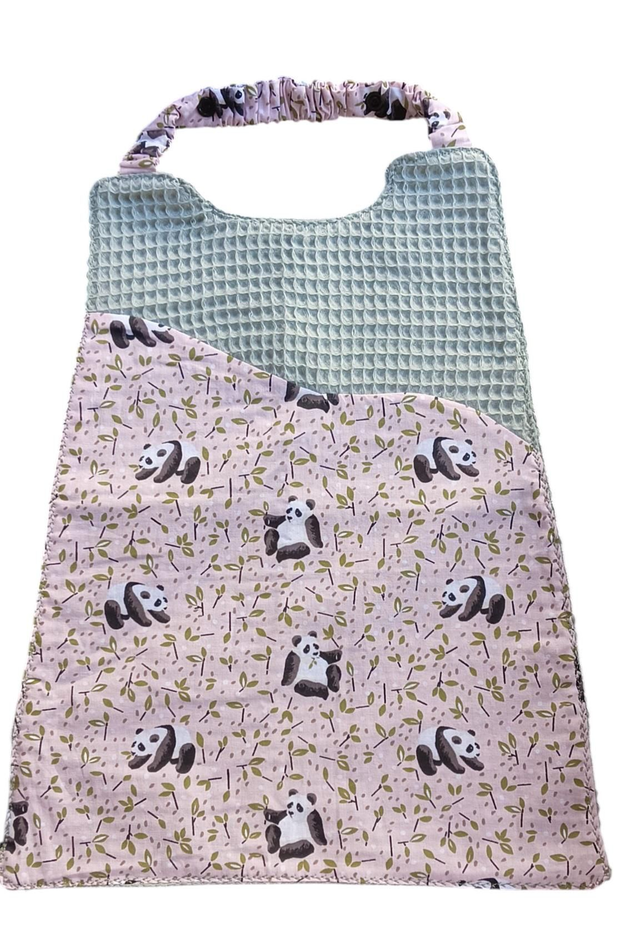 Serviette de cantine ajustable bi- matière motif panda
