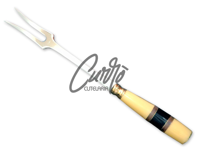 Garfo Churrasco Elmo Cabo Madeira e Resina 8 Polegadas