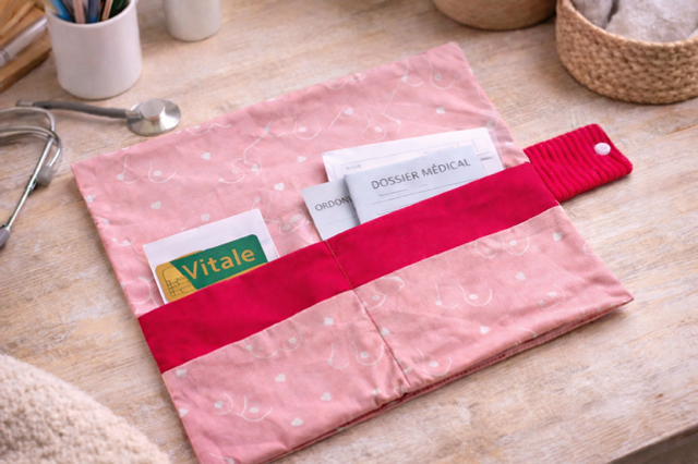 Ordonnancier velours et coton modèle « Amazone » soutien la cause contre le cancer du sein 