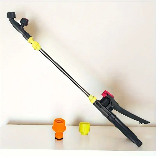 Lance d&#039;arrosage télescopique ajustable de 45-80cm avec bec à double angle et poignée ergonomique,