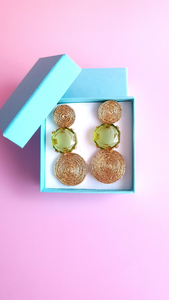 Boucles d'oreilles Tourbillons vert