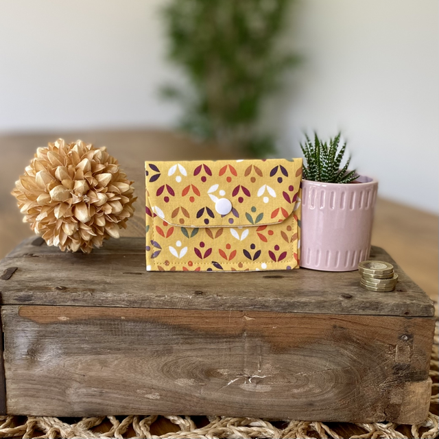 Card Wallet - Yellow Elinor Flowers
