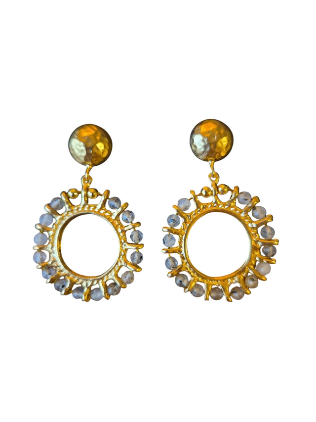 Boucles d&#039;oreilles Charlie quartz tourmaline