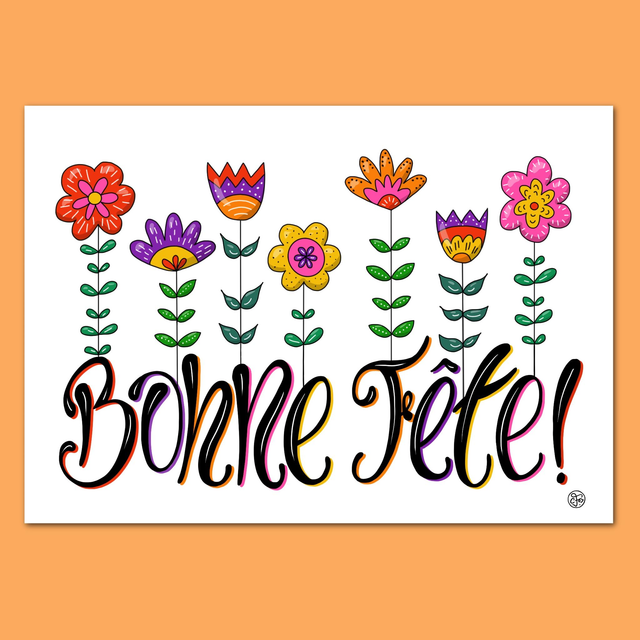 Carte Bonne Fête Fleurs