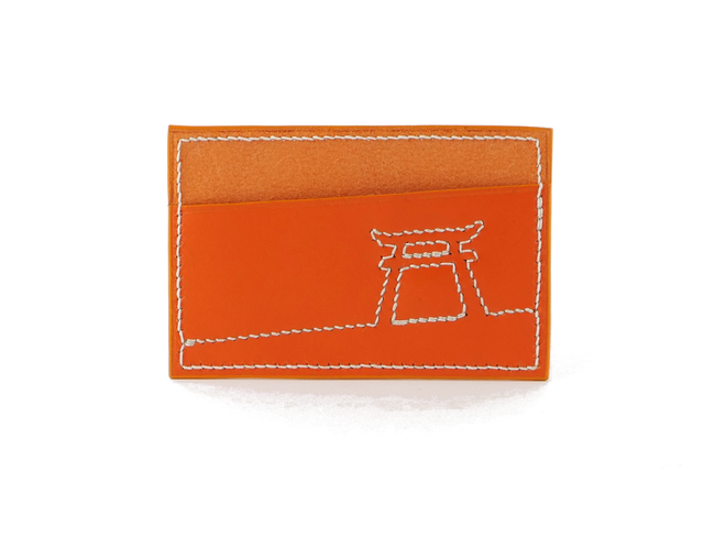 Porte-Carte KESHIKI Orange motif Torii fil blanc