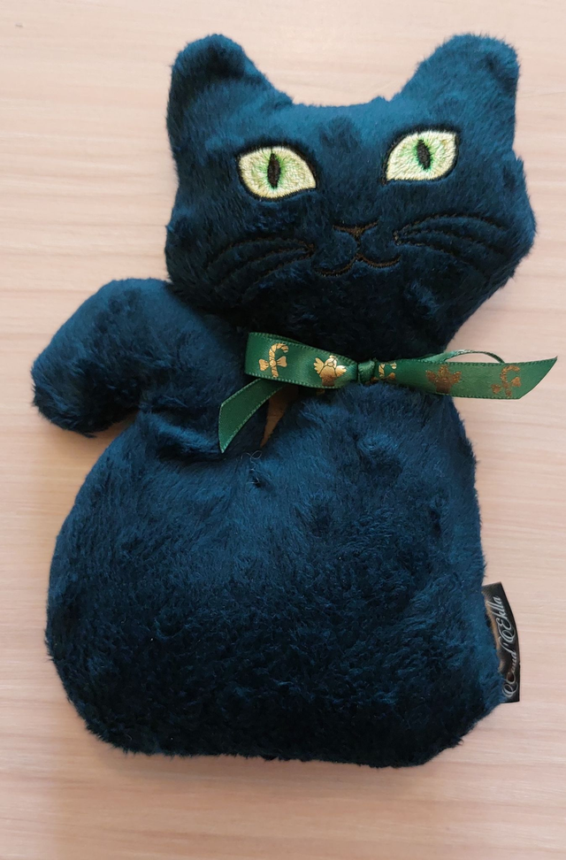 Peluche chat vert