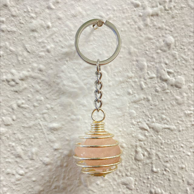 Llavero cuarzo rosa