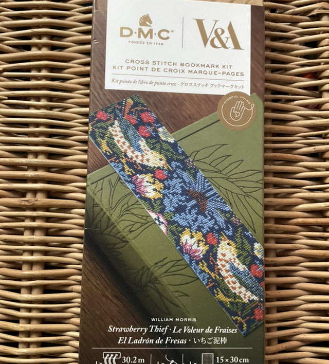 DMC Strawberry Thief Counted Cross Stitch Bookmark