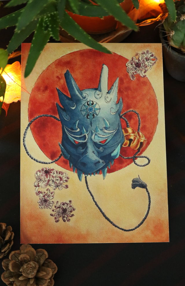 Masque Oni - Obsidien - A5 