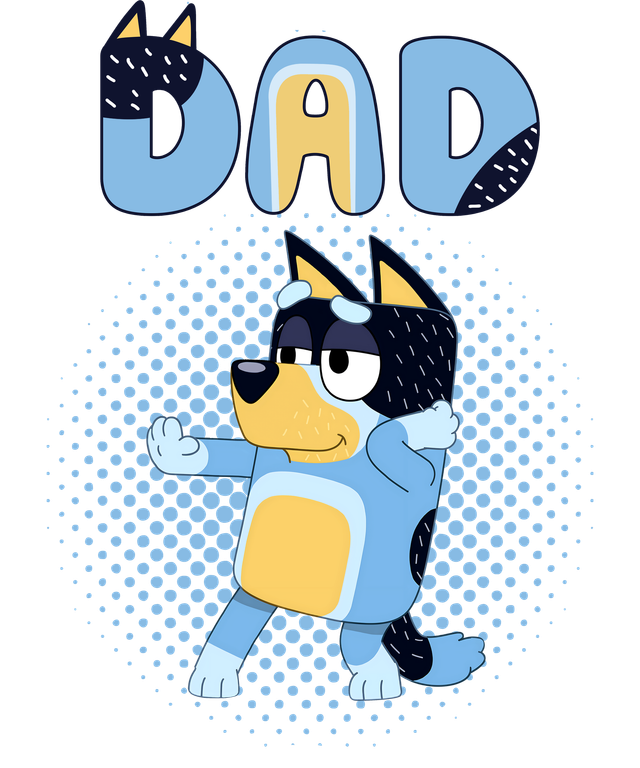 Bluey Dad Text DTF 