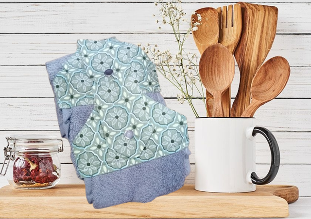 Essuie main lot x2 TON " VERT"