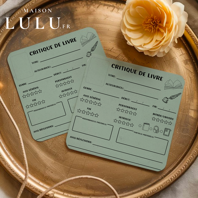 Marque page carré, Signet critique de livre, 12 couleurs