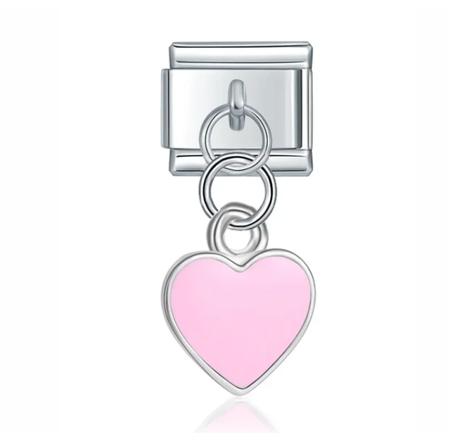 Charm Corazón Rosa Colgante