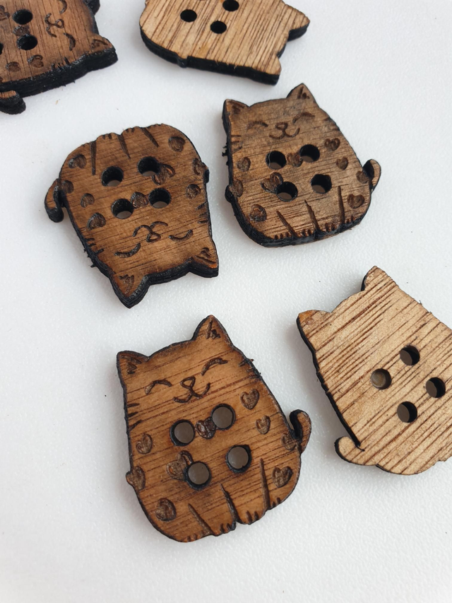 Bouton petit chat mignon 3 cm