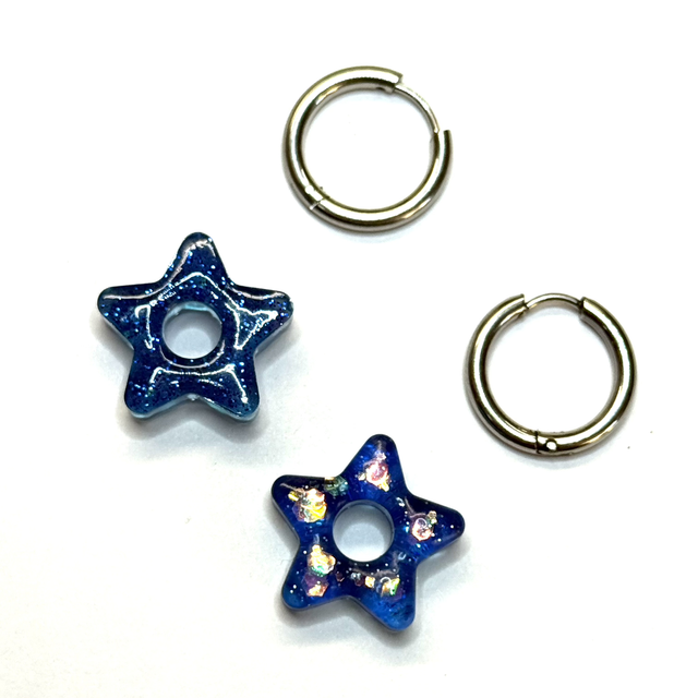 Pampilles Étoiles Bleutées réversibles